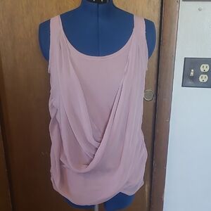 Simply Vera Vera Wang Pink Ruched Sleeveless Tank Top
